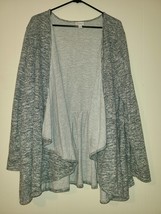 LulaRoe Cardigan Women&#39;s 3XL Gray Open Front Long Sleeve Pleated Hem (LL) - £18.58 GBP