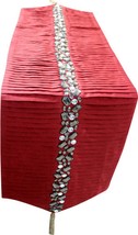 Deep Red Pleated - Silk Dupioni Deep Red, Clear, Smoke Decorative Table ... - £41.48 GBP+