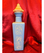 Vintage Empty Jim Beam Blue and White Milk Glass Decanter 1965 Shepherd ... - £7.94 GBP