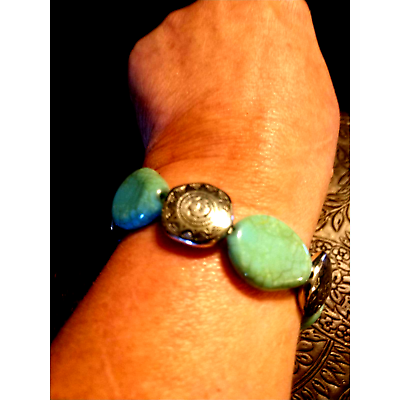 Faux Turquoise AND Silver Bracelet - $14.85