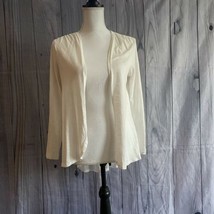 Elle Cardigan, Size Medium, Ivory, Cotton Blend, Long Sleeve - £12.78 GBP
