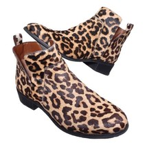Franco Sarto Leopard Print Fur Calf Hair Ankle Boots Mid Heel Size 7.5 Med - £32.33 GBP