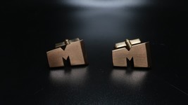 Antique Swank "M" Initial Gold Cufflinks 1.8cm - $19.80
