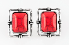 Paparazzi Center Stagecoach Red Earrings - New - $4.50
