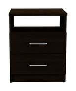 20&quot; Black Two Drawer Faux Wood Nightstand - €120,47 EUR