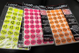 Garage yard tag sale pre-priced stickers 1000 count Pick : Green pink or... - €10,40 EUR