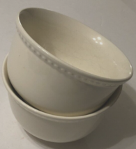 Kane Home Earthenware Set 2 Vintage Ceramic White Trim Soup Cereal Bowl 6&quot; - £9.37 GBP