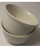 Kane Home Earthenware Set 2 Vintage Ceramic White Trim Soup Cereal Bowl 6&quot; - £9.37 GBP