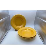 Set of 3 Vintage Homer Laughlin Fiestaware FIESTA YELLOW Rim Soup Bowls - $49.99