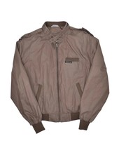 Vintage Members Only Bomber Jacket Mens 42 Brown Cafe Racer Zip Lined Strap - £30.38 GBP