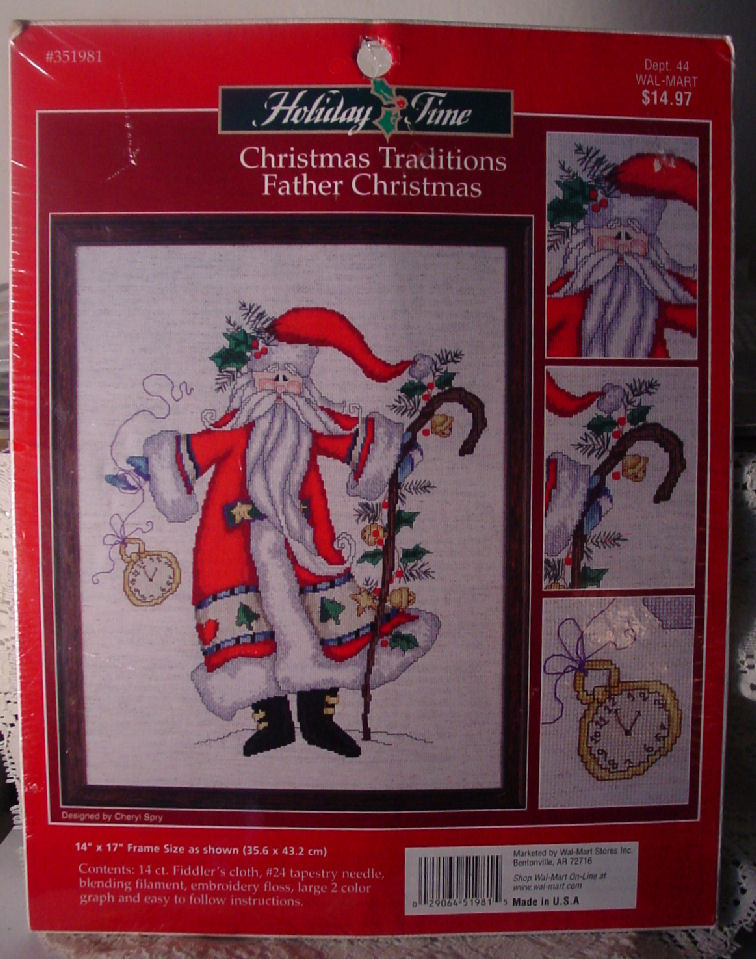 "Father Christmas" Christmas Traditions, Holiday Time Cross Stitch Kit Santa  - $12.99