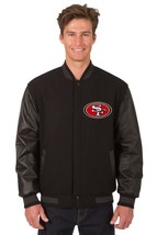 NFL San Francisco 49ers Wool Leather Reversible Jacket Front Patch Logos... - $219.99
