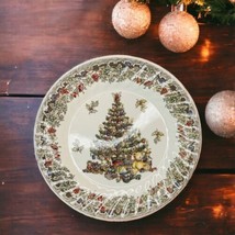  Christmas Tree Season&#39;s Greetings Queen’s Myott Factory Design 10&quot; Dinn... - £22.49 GBP