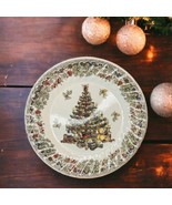  Christmas Tree Season&#39;s Greetings Queen’s Myott Factory Design 10&quot; Dinn... - £22.07 GBP