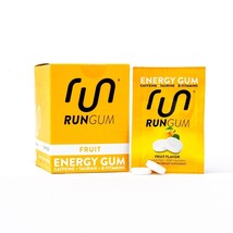 RUN GUM Fruit Energy Gum 50mg Caffeine Taurine B-Vitamin, 24 Pieces (Pack of 12) - $18.27