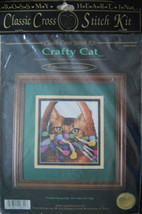 Counted Cross Stitch &#39;Crafty Cat&quot; Kit - 5.6&quot;x 6.5&quot; - £10.35 GBP