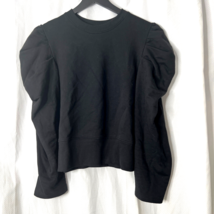 Soldout NYC Womens Soft Black Organic Cotton Knit Sweatshirt Top Sz L Large - £23.42 GBP