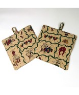 NEW- Set of 2 handmade potholders, holiday whimsical country - £11.01 GBP