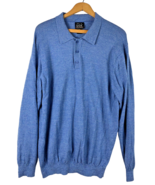 Joseph A Banks Sweater XXL 2XL 100% Italian Merino Wool Knit Henley Gran... - $37.15