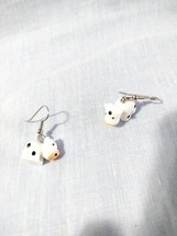 3D Cow Farm Animal White And Black Spots Color Light Acrylic Fashion Earrings - £3.18 GBP