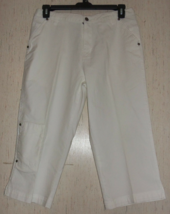 New Womens Woolrich White Cargo Capris / Cropped Pants Size 14P - £22.38 GBP
