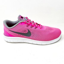 Nike Free RN (GS) Pink Burst Silver White Black Girls Running Shoes 833993 600 - £46.32 GBP