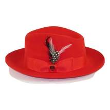 Mens Bruno Capelo Hat Australian Wool Fedora Teardrop Crown Fabio Red FB225 new image 3