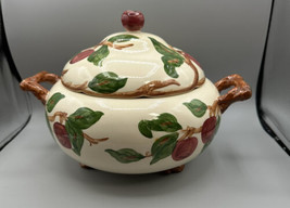 Soup Tureen Franciscan Apple 3 Toes Handles Branch Ivory brown Red 8 &#39; Dia. - £214.17 GBP