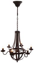A&amp;B Home French Chic 6-Light Metal Chandelier, Black - £232.28 GBP