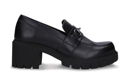 Vegan shoes Women heel loafer chunky ridged platform on apple leather breathable - £111.59 GBP