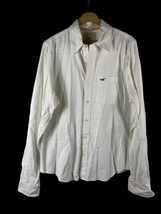 Hollister Shirt Size XL Mens Adult Crisp White Button Down Canvas All Cotton Y2K - £29.64 GBP