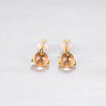 Round Ball Stud Earrings 925 Silver Earring Claw Set With Spherical Piercing Sil - £11.98 GBP
