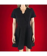 Women&#39;s  Aqua Black Scalloped Surplice Mini Scuba Dress Size Small - £10.22 GBP