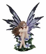 Amy Brown Whimsical &quot;Luna&quot; Periwinkle Flower Nude Garden Fairy Figurine Fae - $51.93 CAD