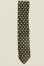 NICKY MILANDO Mens Silk Tie Necktie Italy Navy Gold Geometric Square Diamonds - £15.22 GBP