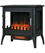 24&quot; Freestanding Electric Fireplace Stove Heater Realistic Flame Black - €191,27 EUR