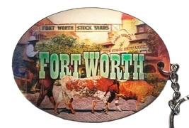 Fort Worth Texas Oval Double Sided 3D Key Chain - £5.45 GBP