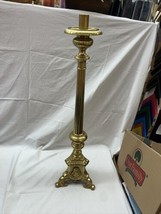 Antique Floor brass Candle Holder St Annes Catholic Church Crookston Cathedral - £315.18 GBP