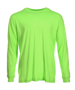 Blue Mountain YMK-1072 Men&#39;s Long-Sleeve Jersey Crew T-Shirt/Neon Green/3XL - $523.00 MXN