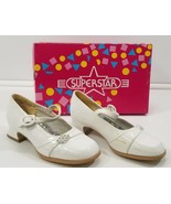 MM) Vintage Superstar Kid Girl&#39;s White Low Heel Strap Shoes 13 - €8,39 EUR