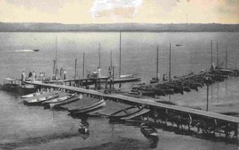 Boat Dock Sports Club Lake Chautauqua New York postcard - £5.06 GBP