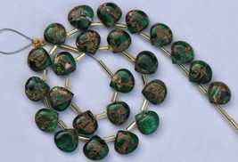 Natural, 23 Green Azurite COPPER Turquoise Smooth teardrops Shape Briolettes gem - £47.84 GBP