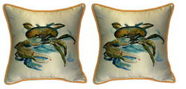 Pair of Betsy Drake Fiddler Crab Large Pillows 18 Inch x 18 Inch - £71.21 GBP