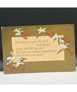 ANTIQUE POSTCARD 1909 EPHEMERA divided back post card stork baby goodly ... - £8.85 GBP