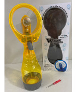 WATER SPRAY FAN with SAFE FAN BLADES and WIDE OPEN MOUTH 11&quot; TALL YELLOW... - £5.45 GBP