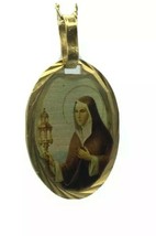 Santa Clara de Asis Medalla Saint Clare of Assisi Medal 18k Gold Plated ... - $13.86