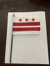 New Washington D.C. Mini Desk Flag - Black Wood Stick Gold Top 4” X 6” - £6.18 GBP