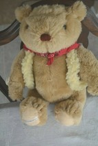 1985 Gorham Vintage Western Teddy Bear Stuffed Animal Plush Light Brown Tan 13" - £20.04 GBP