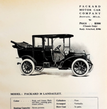 1908 Packard Model 30 Landaulet Print Catalog Advertisement Automobilia ... - $560.63 MXN