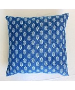 Traditional Jaipur Indigo Cushion Cover 16x16, Decorative Throw, Block P... - £7.98 GBP